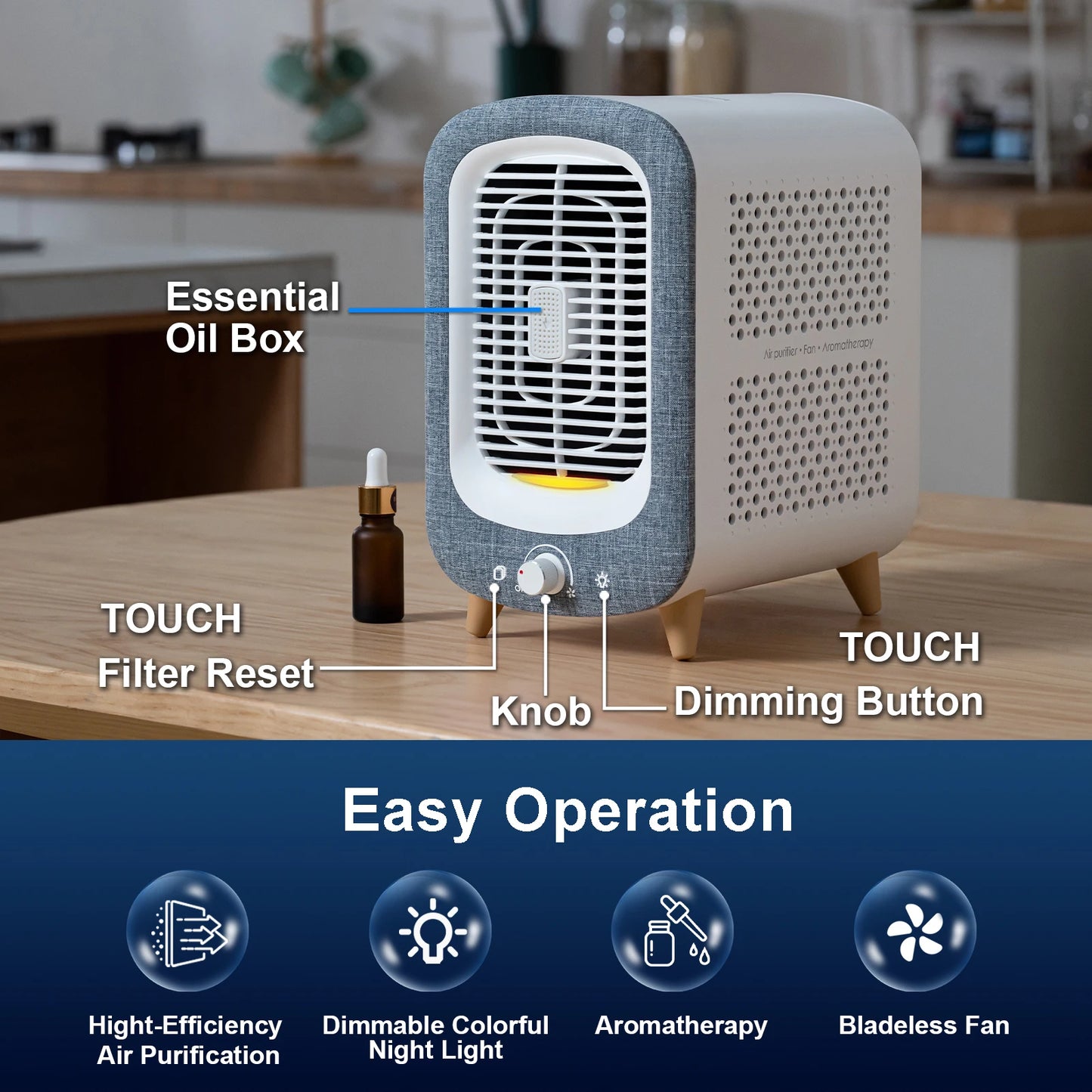 HEPA  Air Purifier for Home or Bedroom Up to 780sq ft.