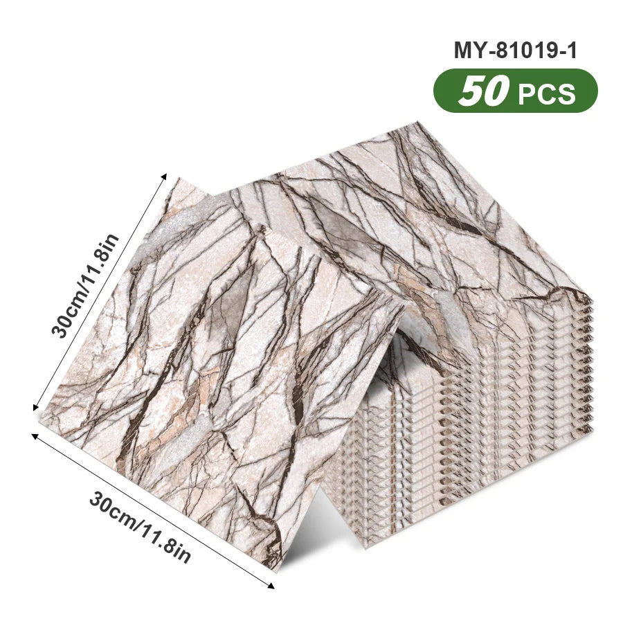 50pcs SXP Floor and Wall Tiles Peel and Stick 11.81x11.81in Self-Adhesive Applies to any Indoor Surface