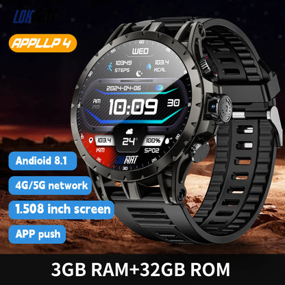 Android Smart Watch, Phone: AMOLED Screen, Rotating Camera, 4G Phone Calls, Watch WiFi Video,  Make Calls and Fitness Tracker