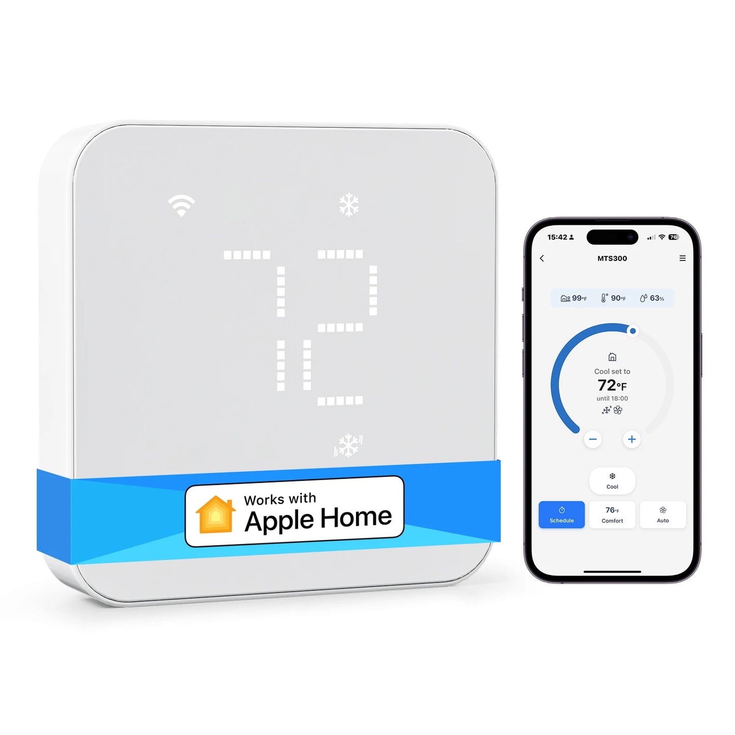 Wi-Fi Thermostat Compatible with 95% heating and cooling systems Works with Alexa Home kit