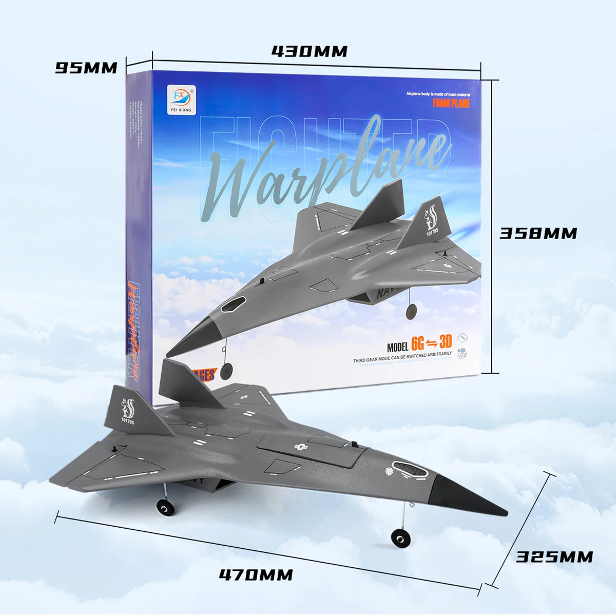 FX9672 RC Jet Airplane 4CH 6-axis Gyro 2.4G Wireless Remote Control plane