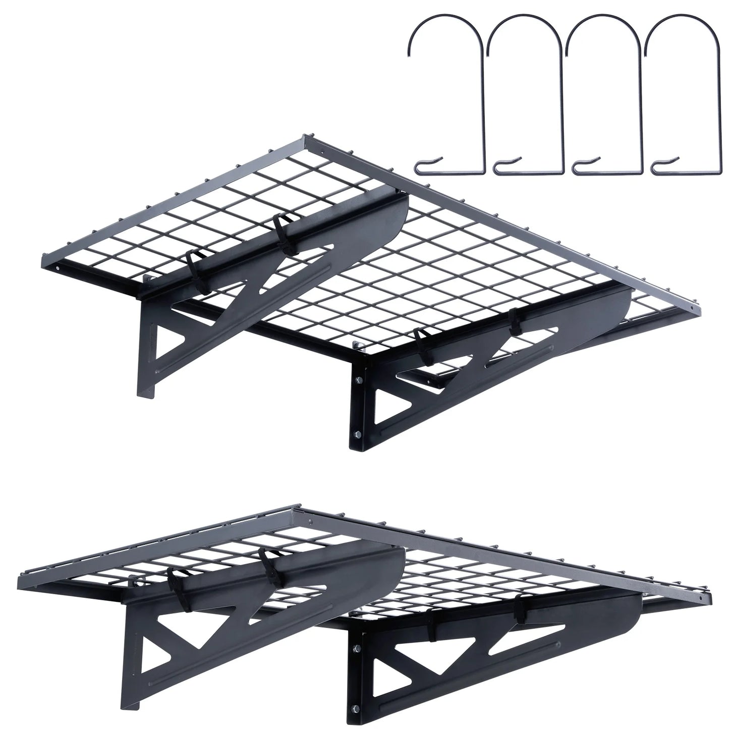 2 Wall Mounted Heavy Duty Shelves