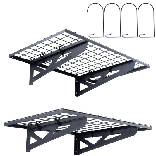 2 Wall Mounted Heavy Duty Shelves