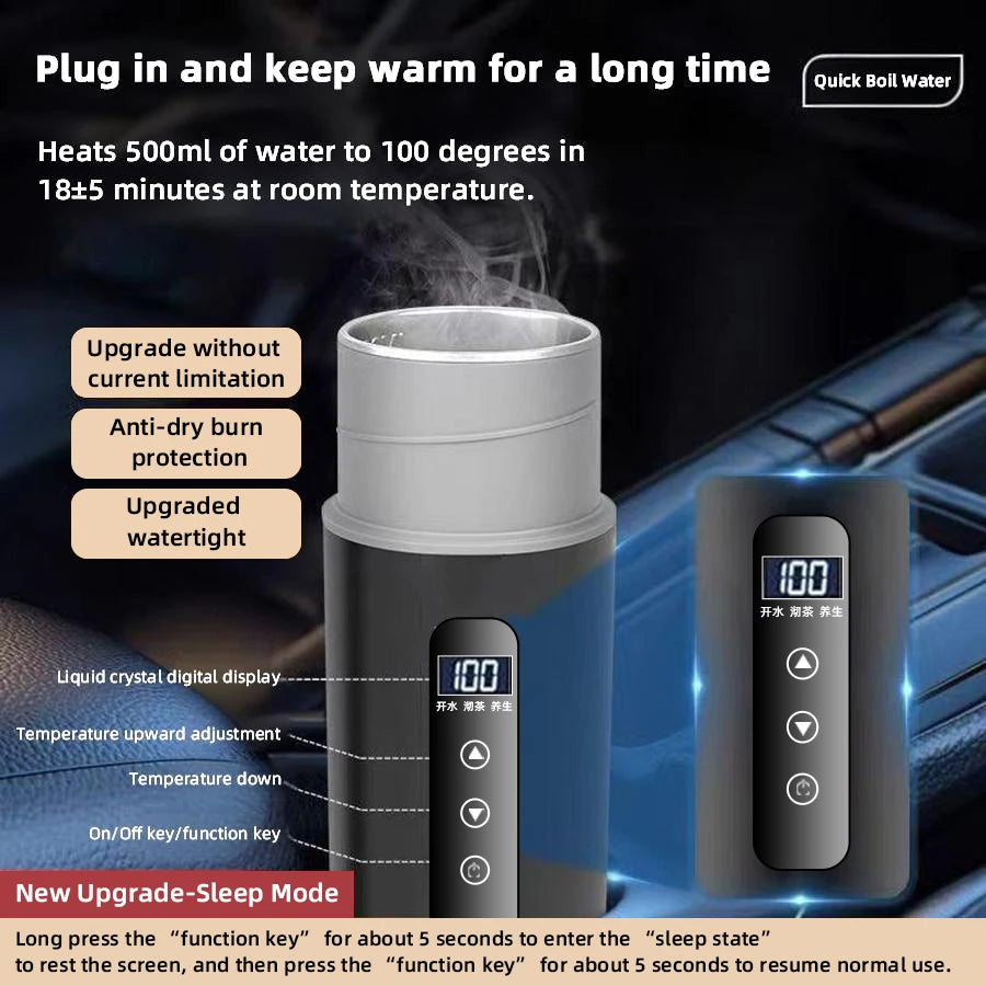 Portable Car Heating 500ml Travel Thermal Cup