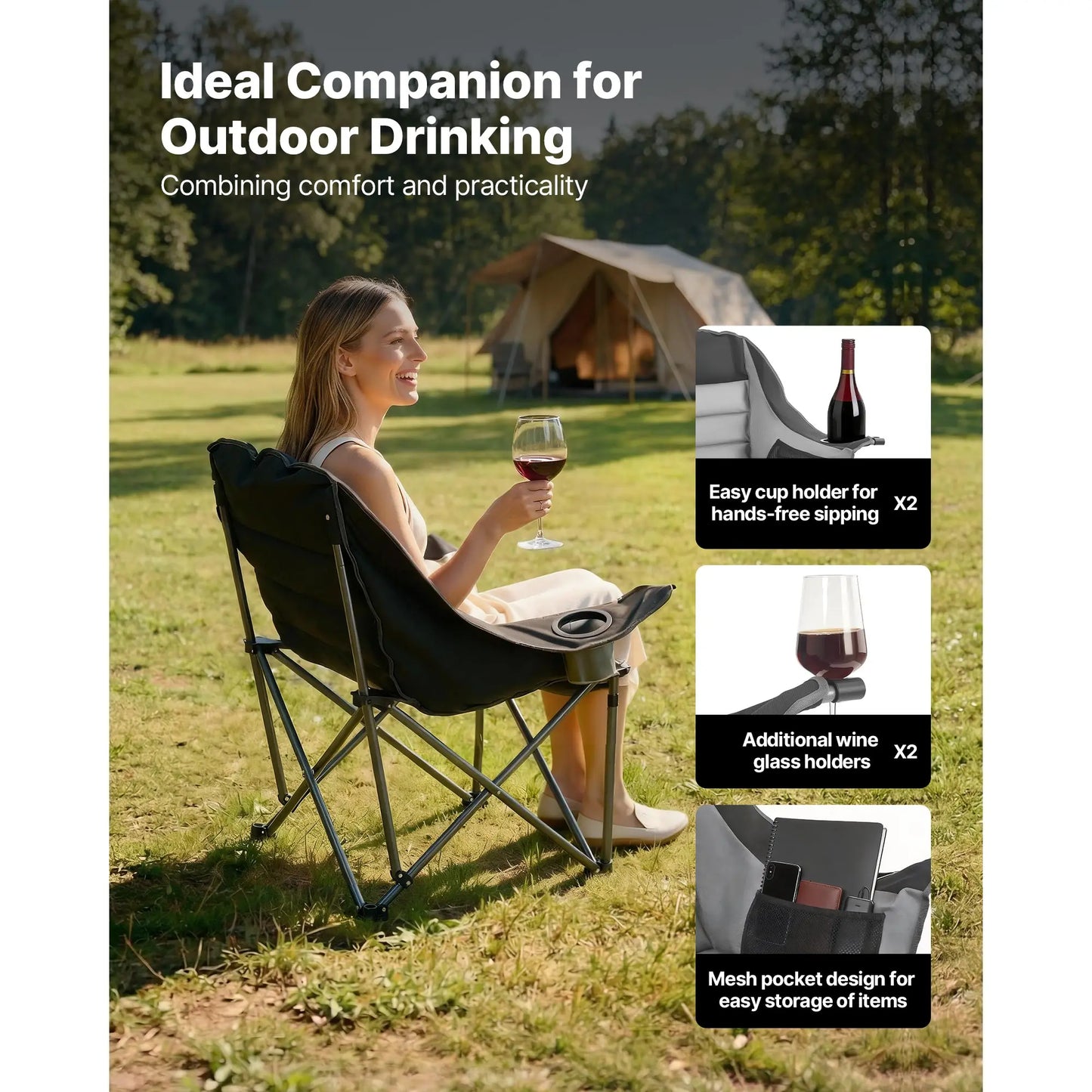 Oversized Camping Chairs With 450lbs Capacity