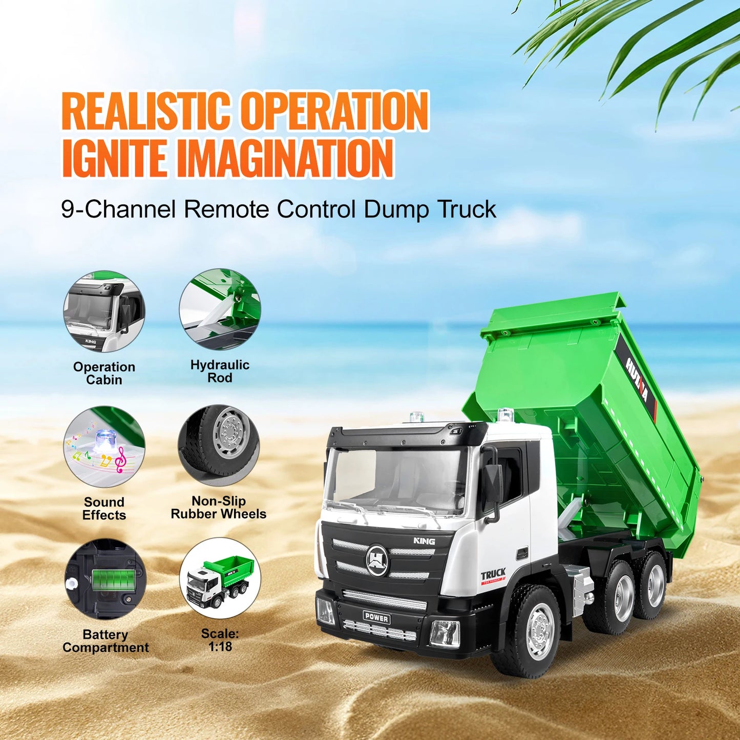 RC Dump Truck 9-Channel Remote Model Truck