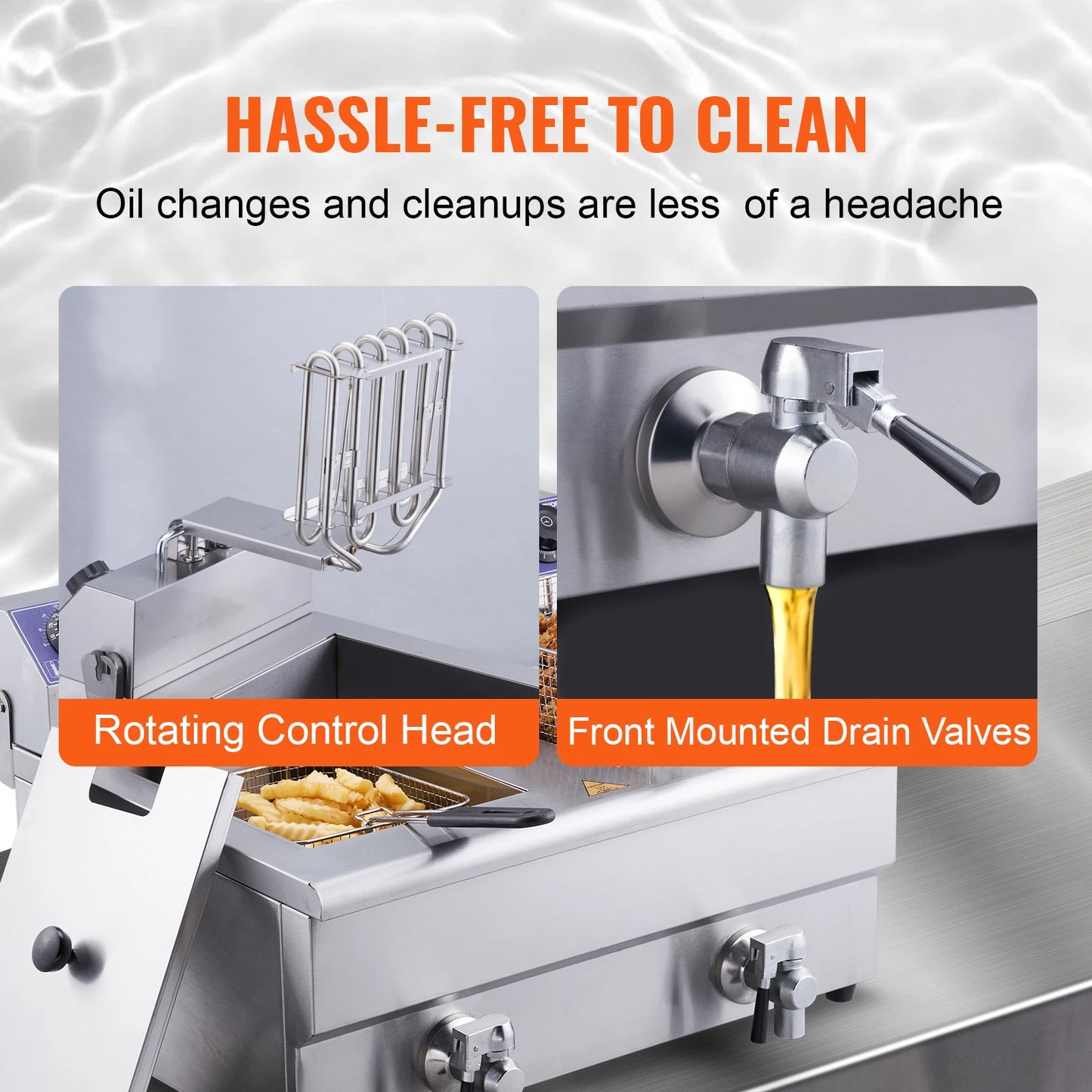 Electric Deep Fryer w/Dual Removable Tanks 12L 5000W Commercial Countertop  Fryer for Commercial Use.