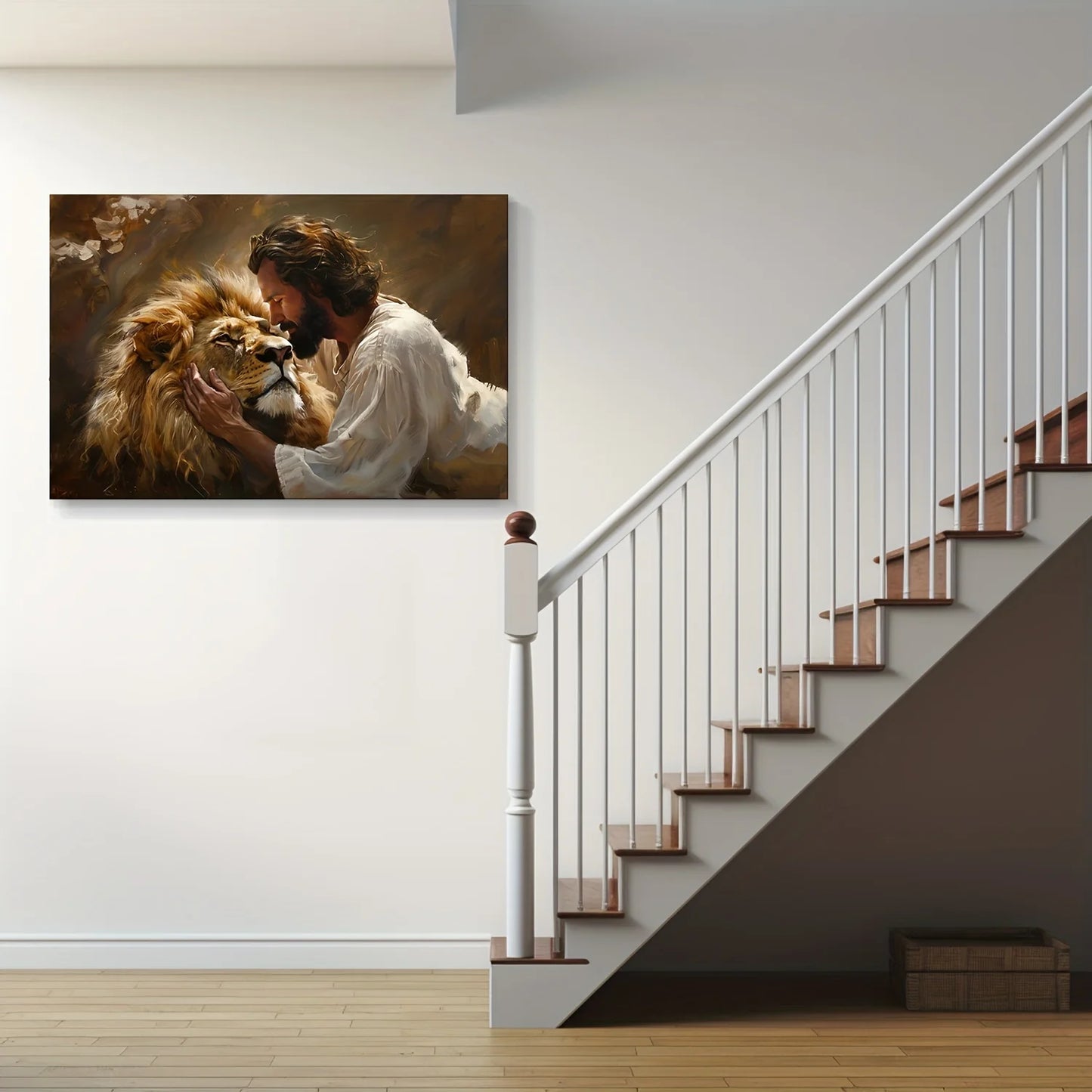 Lion of Judah Canvas Wall Art | Stunning Religious Christian Painting | Framed, Ready-to-Hang | Perfect Decor for Living Room