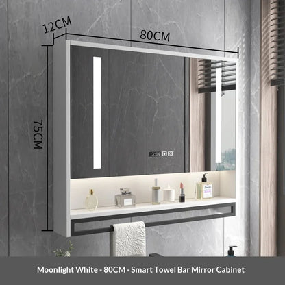Bathroom Mirror LED Backlit Smart Anti Fog Touch Sensor Mirrored Cabinet