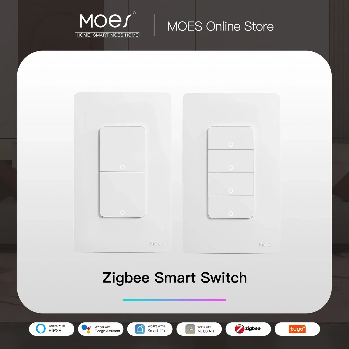 Smart Wall Light Switch With Push Buttons