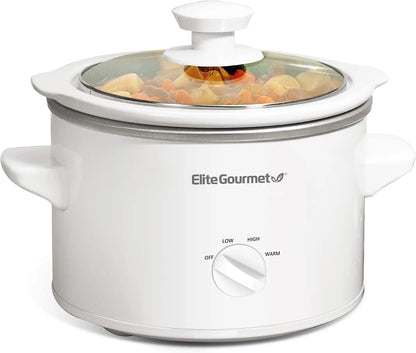 Electric Slow Cooker with Ceramic Pot, Adjustable Temp for Entrees, Sauces, Stews & Dips, Dishwasher Safe With Glass Lid