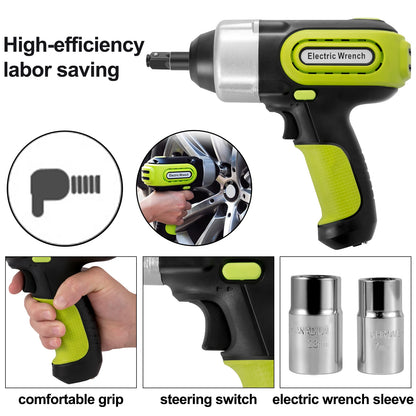 4-In-1 Electric 5T Portable Hydraulic Jack, Impact Wrench, Tire Compressor, Lifting,  and LED Light Tool