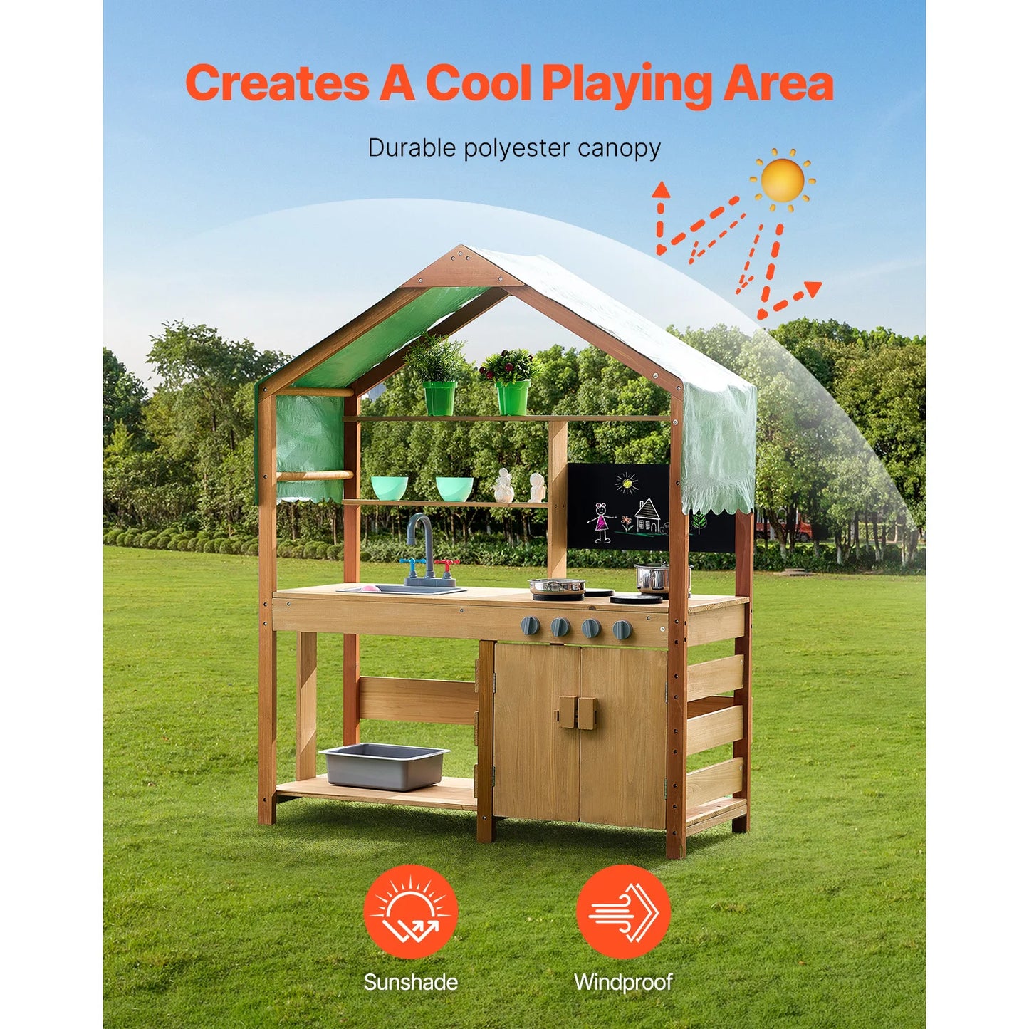 Mud Kitchen Cookware Kids Outdoor Grocery Store Playset