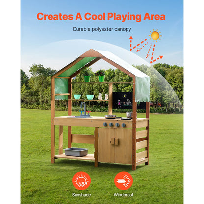 Mud Kitchen Cookware Kids Outdoor Grocery Store Playset