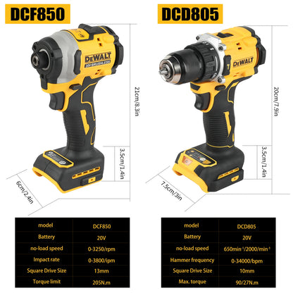 Dewalt Lithium Brushless Screwdriver and Electric Impact Drill Combination Kit