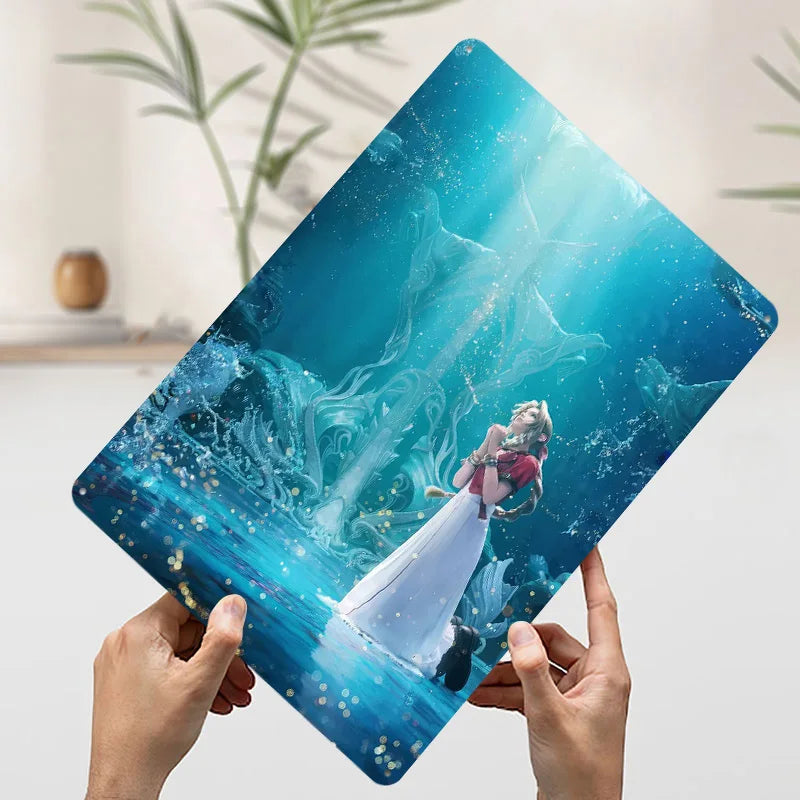 Final Fantasy VII: Aerith Metal Poster Sign Wall Art Custom Tin Sign for Home Decoration
