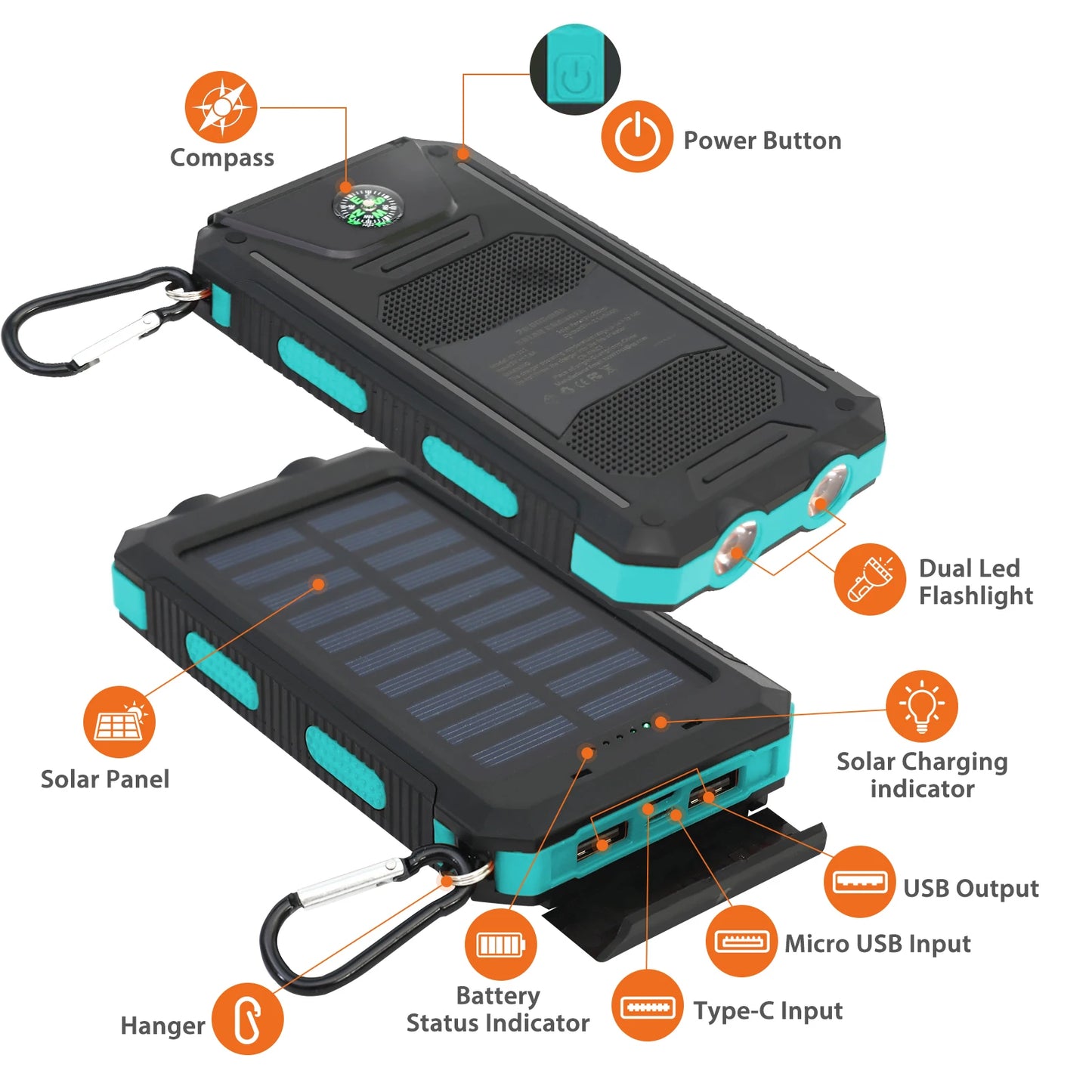 20000mAh Solar Power Bank