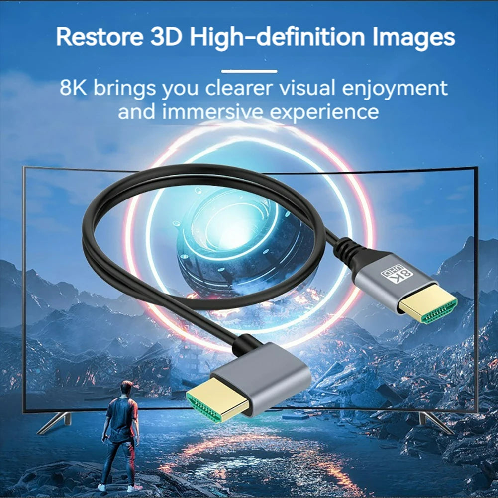 90 Degree Male To Male HDMI Cable