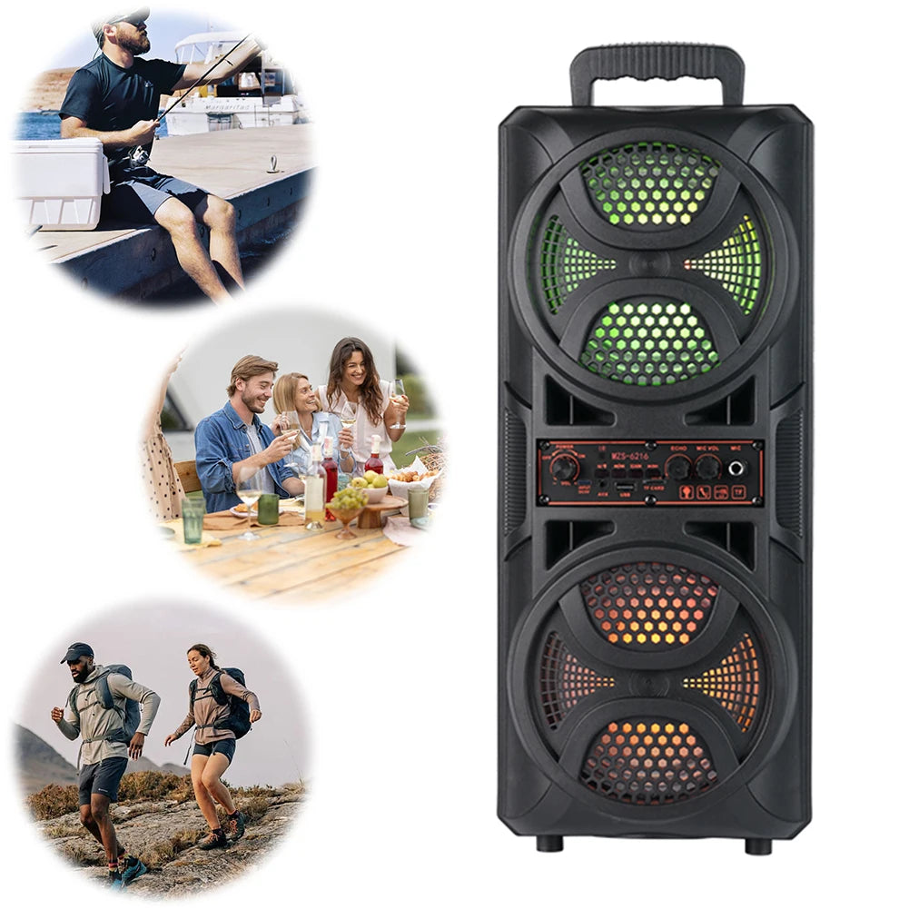 BT Portable Speaker with Double Subwoofer