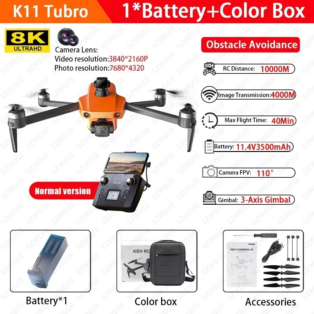 Cole Professional Turbo Drone Aerial 8K HD Dual Camera with Built-in Airdrop Intelligent Obstacle Avoidance
