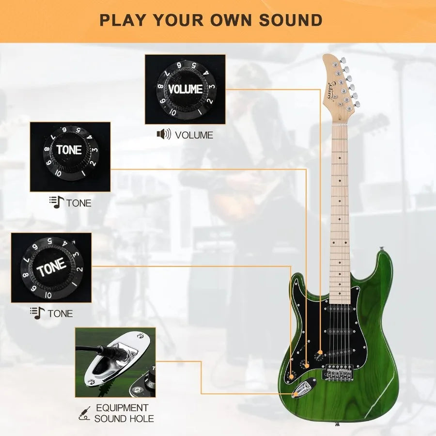 Full Size Electric Guitar with Built-in 20W Amplifier