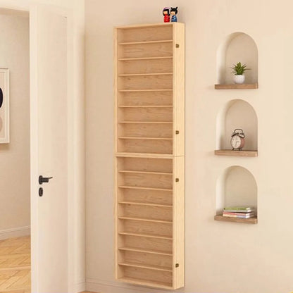 6-layers Solid Wood Wall Mounted Dust-Proof Display Cabinet