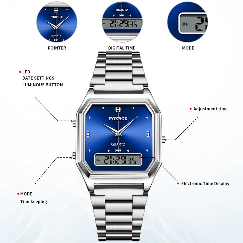 Luxury Women's Quartz Wristwatches Stainless Steel Waterproof Digital Watch For Women