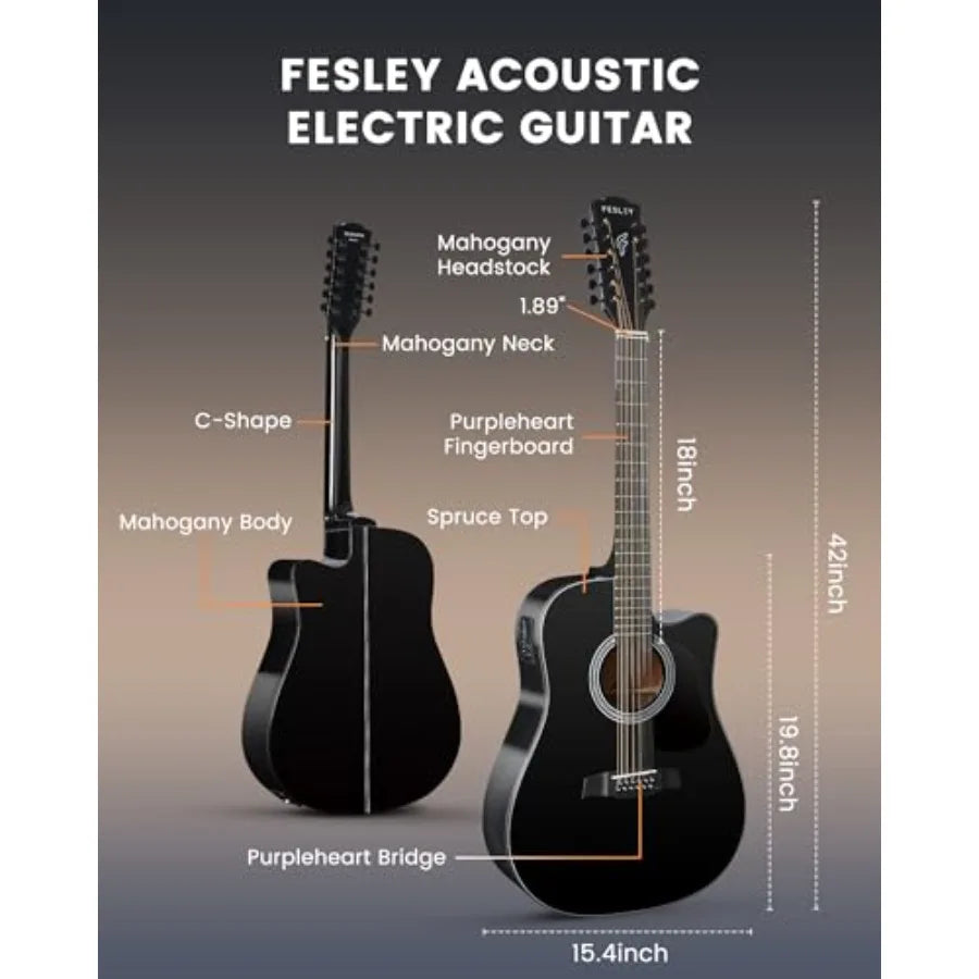 12 String Full Size Acoustic/Electric Guitar