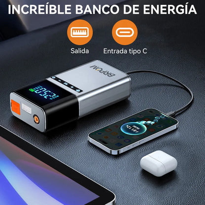 4 In 1 Jump Starter, Air Compressor, Power Bank, With LED Light