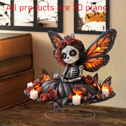 Gothic Halloween Day of the Dead Skeleton Girl Figurine
