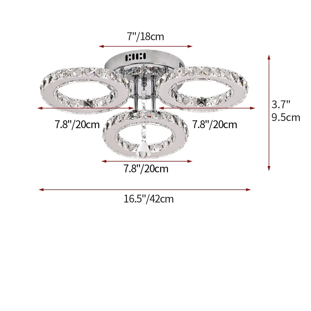 Crystal LED Ceiling Chandelier With Remote Control