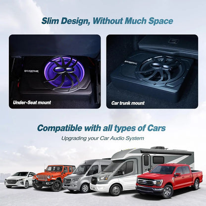 10" Slim Under Seat Car Subwoofer