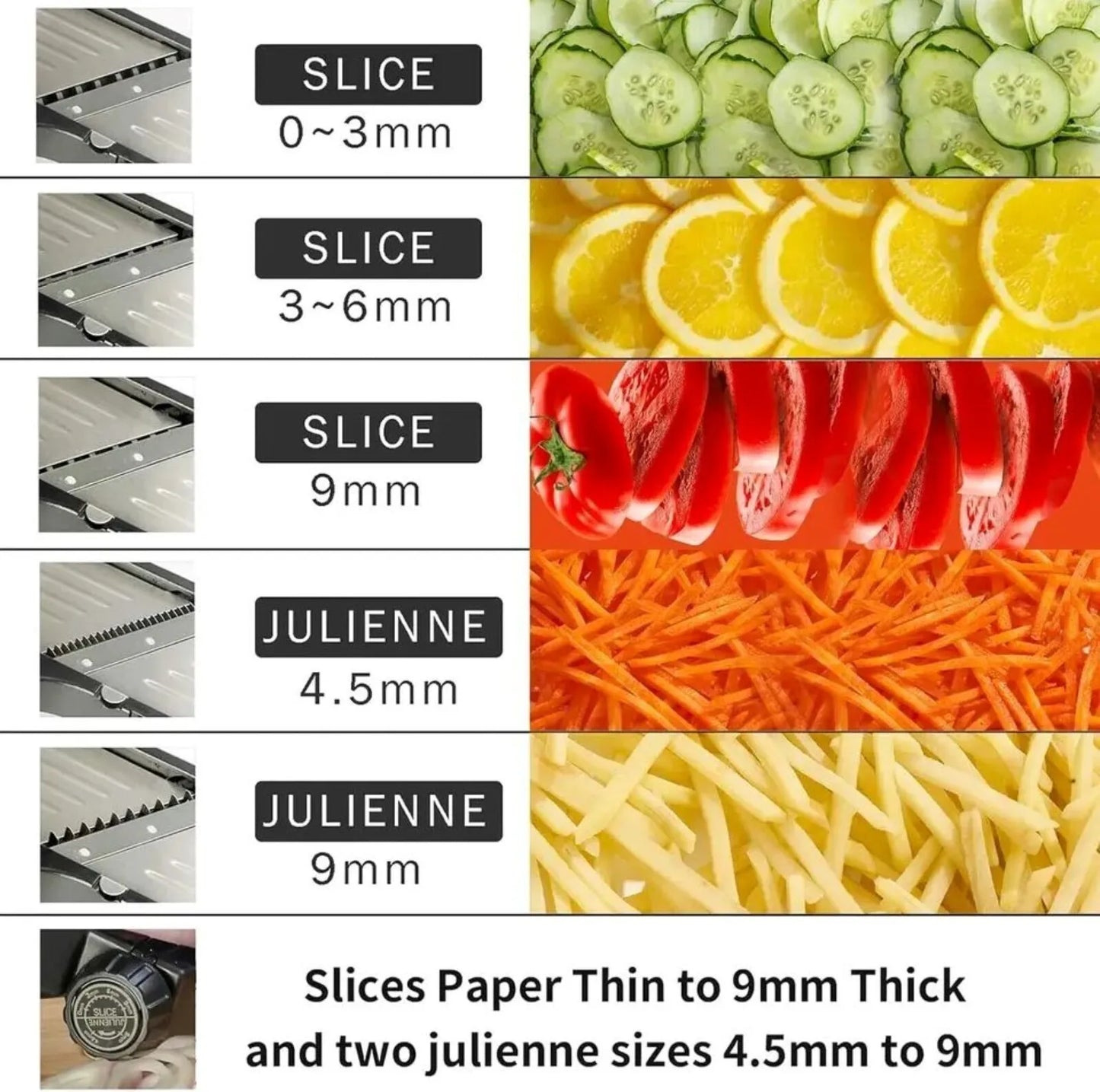 Fruit & Vegetable Tools 7 in 1 Mandolin Slicer Adjustable Stainless Steel Vegetable and Fruit Cutter Kitchen Chopper Slicing