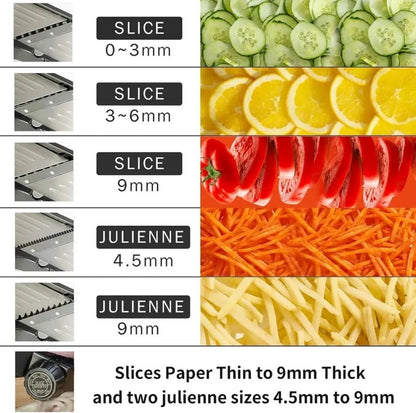 Fruit & Vegetable Tools 7 in 1 Mandolin Slicer Adjustable Stainless Steel Vegetable and Fruit Cutter Kitchen Chopper Slicing