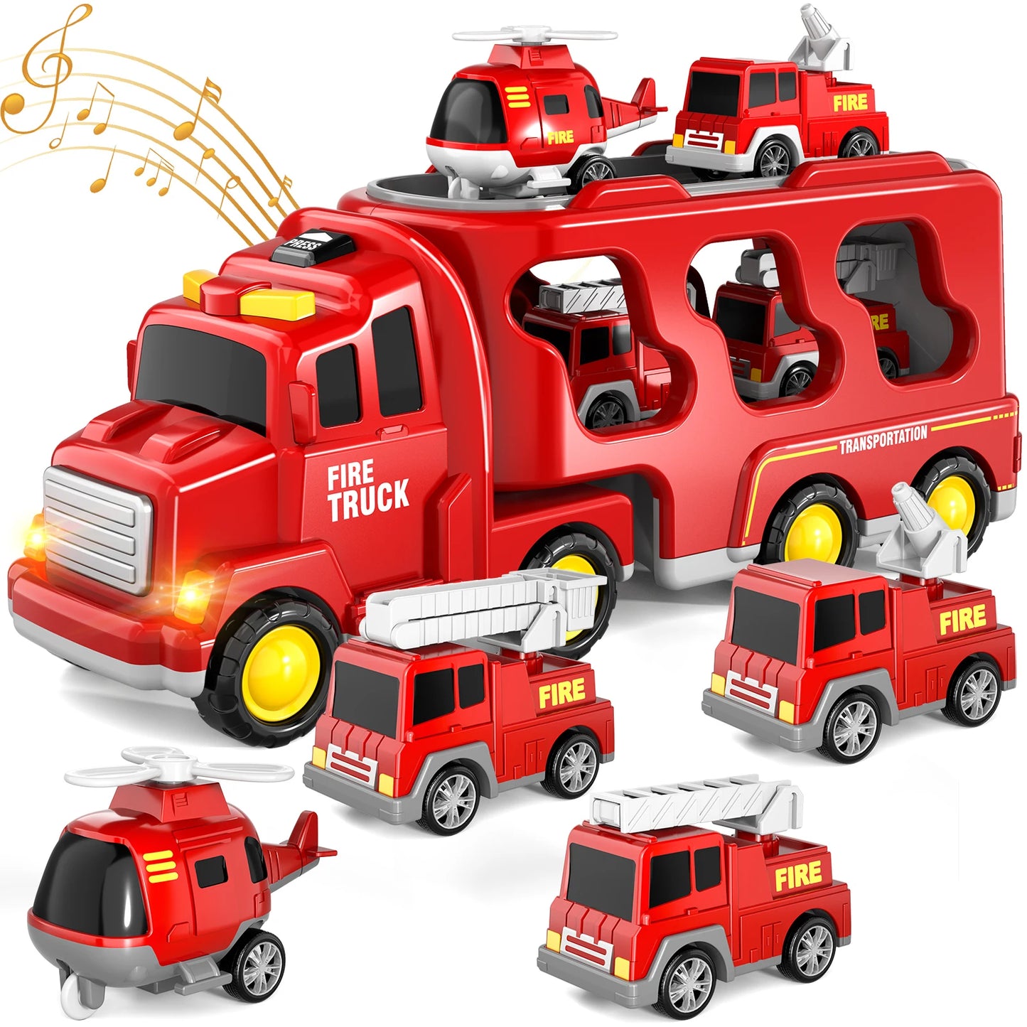 5 In 1 Fire Car Trucks Toddler Toys