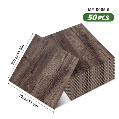 50pcs SXP Floor and Wall Tiles Peel and Stick 11.81x11.81in Self-Adhesive Applies to any Indoor Surface