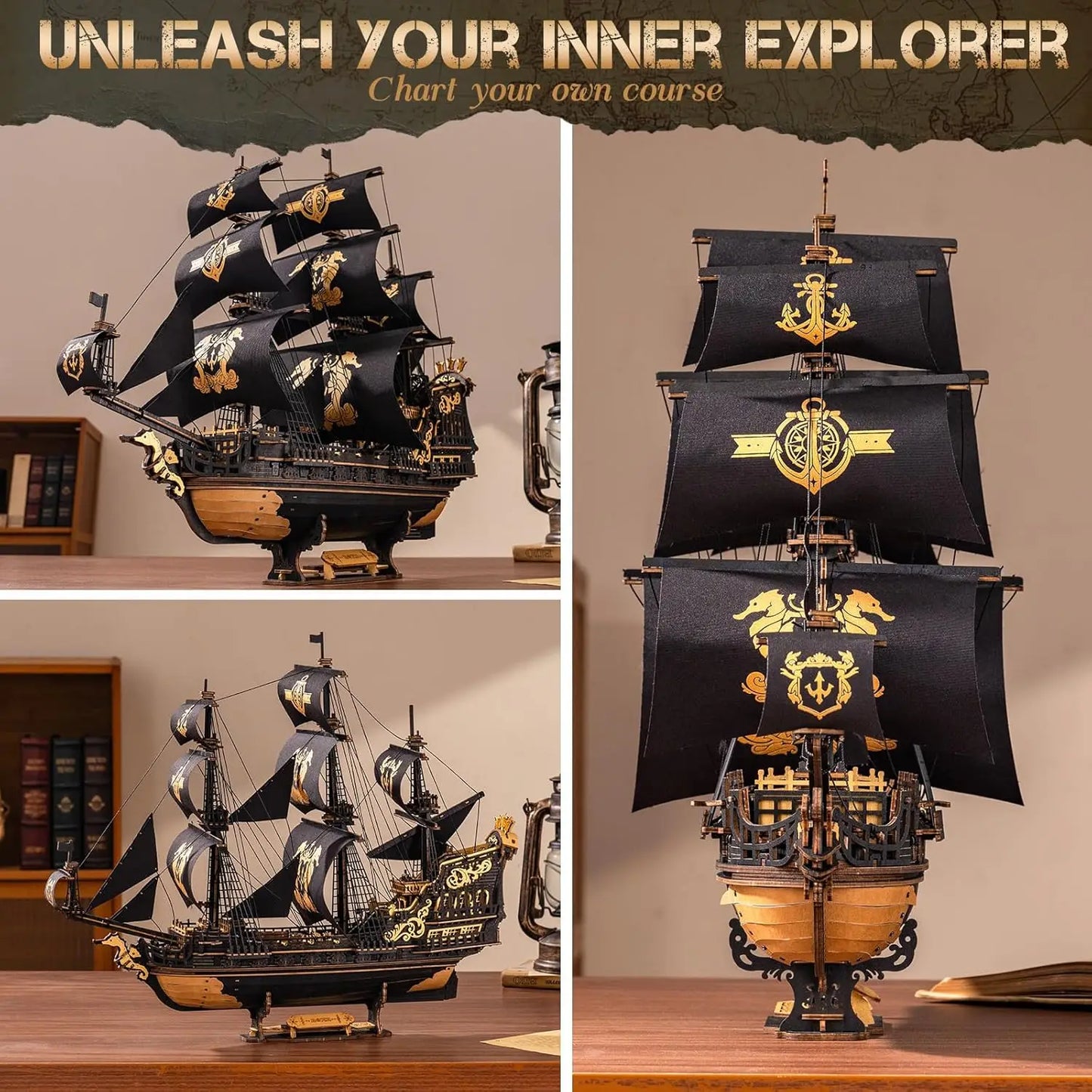 603pc 3D Puzzle Wooden Seahouse Barque Model kit
