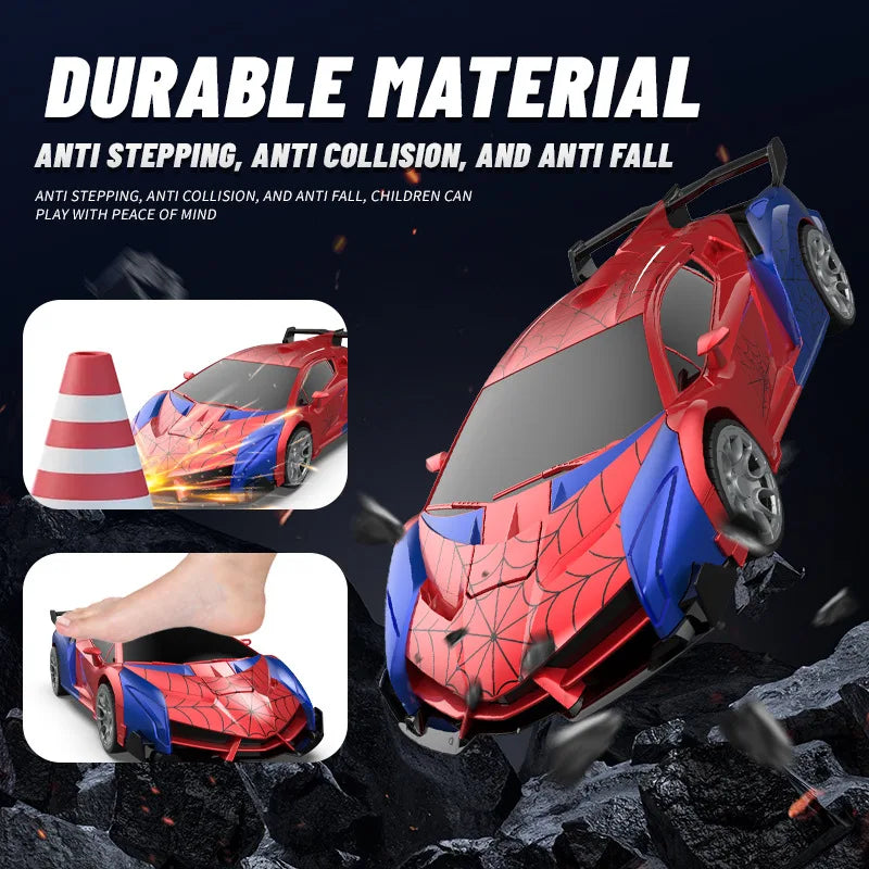 RC Transforming Remote Control Car 2.4GHz With Dual-Color Lights, Fast 360°Rotation, One-Click Deformation