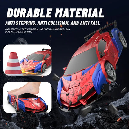 RC Transforming Remote Control Car 2.4GHz With Dual-Color Lights, Fast 360°Rotation, One-Click Deformation