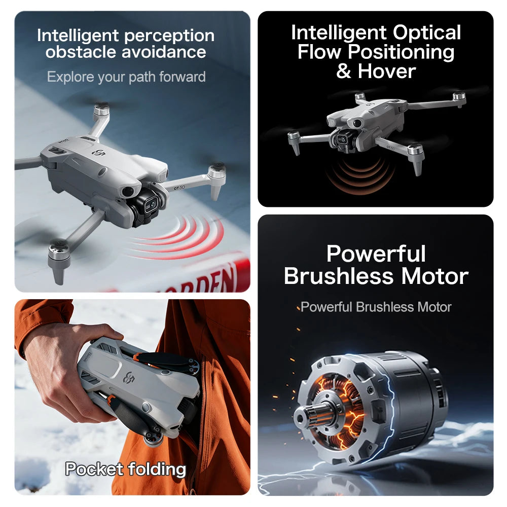 RC Quadcopter Drone 8K HD Aerial Photography Remote Control Aircraft Dual Camera WIFI GPS Three Sided Obstacle Avoidance