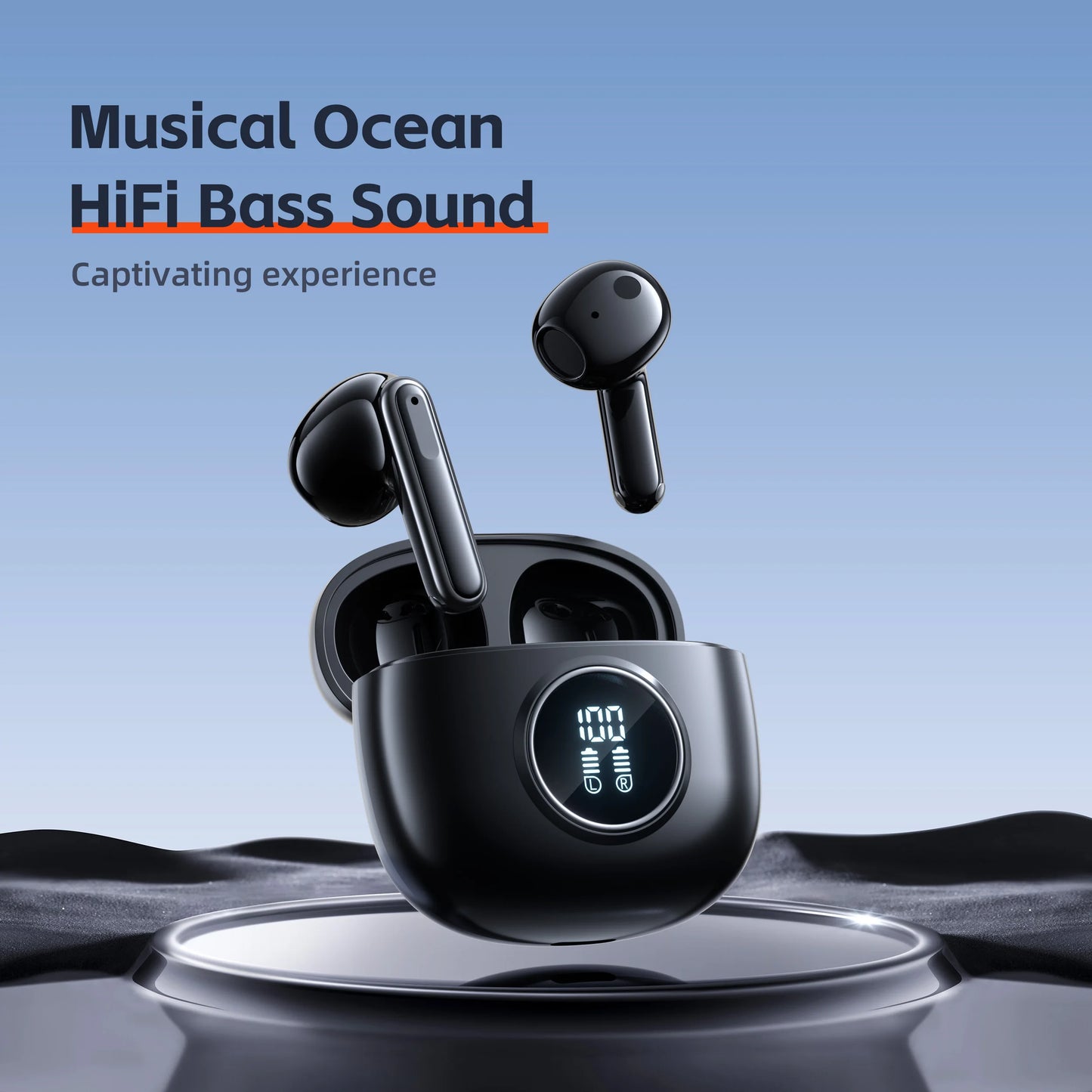 Wireless Bluetooth Earphones, 5.3, TWS HD Microphone