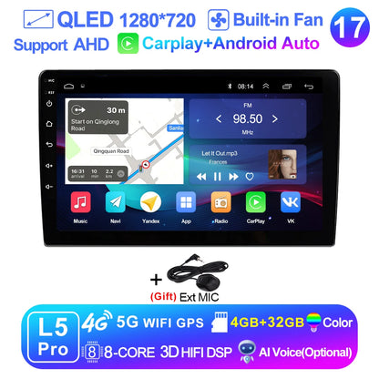 9 inch Wireless Carplay 2din Android 15 Car Radio and Multimedia Video Player