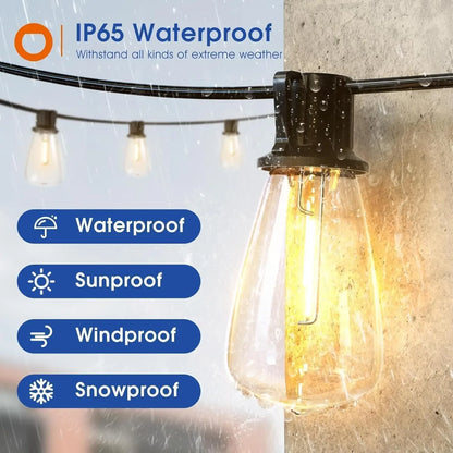 150FT LED Outdoor String Lights Waterproof, Shatterproof, Dimmable Patio Lights