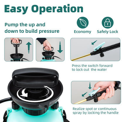8L Garden Pressure Sprayer for Watering, Fertilizing, and Pest Control in Lawns