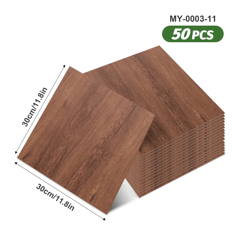 50pcs SXP Floor and Wall Tiles Peel and Stick 11.81x11.81in Self-Adhesive Applies to any Indoor Surface