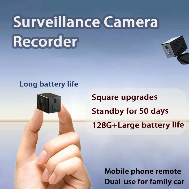Full HD Camera, Mini Monitor Camera, No Need for Power or Drilling, Security Protection, Night Vision, Motion Detection, 360-Degree