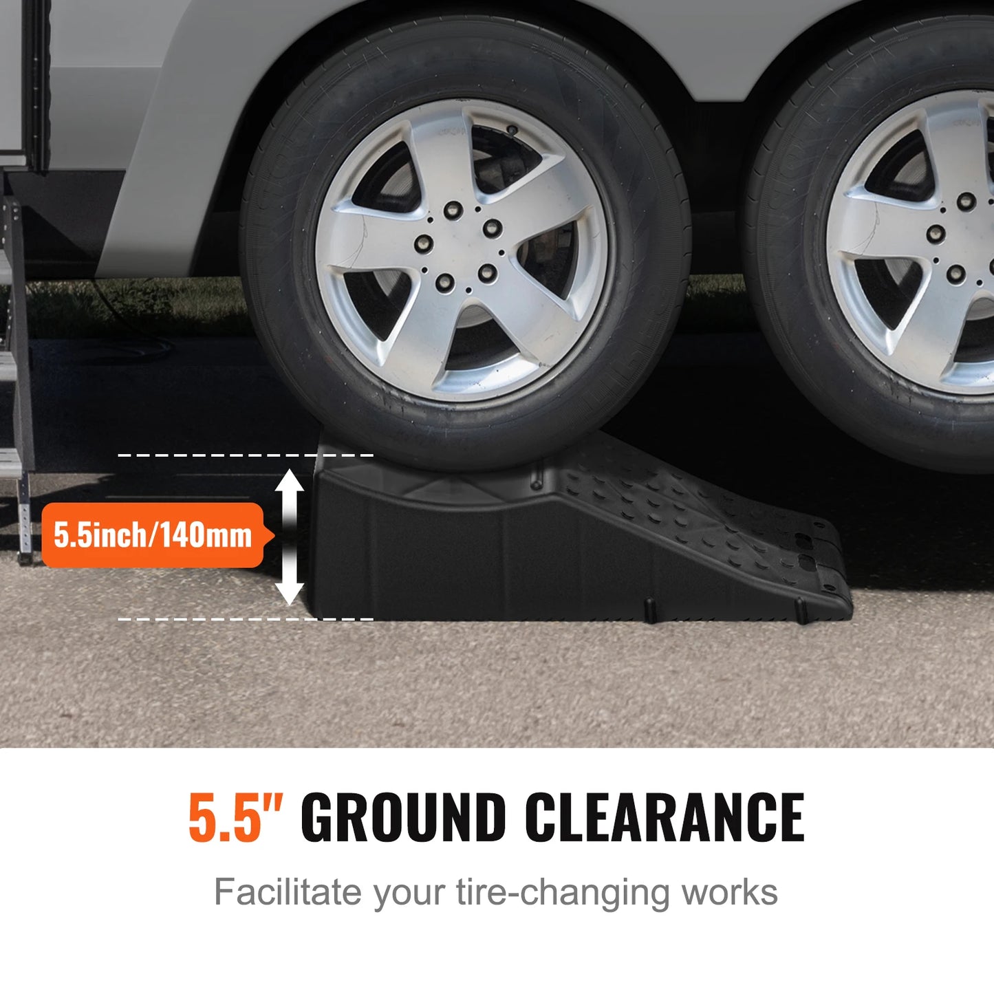 SucceBuy Car Ramp Low Profile Car Service Ramp 20000 lbs/10 Ton Loading Capacity 5.5" Lift Height Car Ramp Heavy Duty Tire Ramp