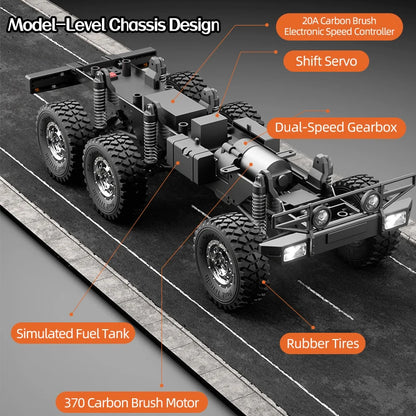 RC Truck 6WD Off-road Remote Control Transport/Rescue Truck - 1/18 Scale 2.4G High Speed Climbing Truck