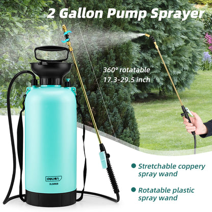 8L Garden Pressure Sprayer for Watering, Fertilizing, and Pest Control in Lawns