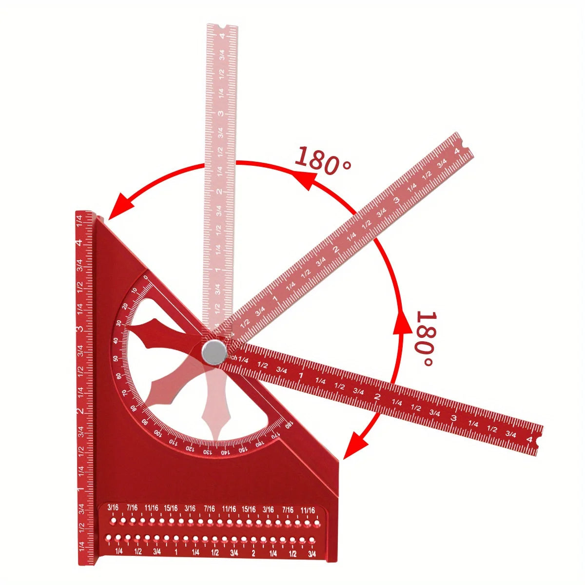 3D Adjustable Carpentry Square Protractor